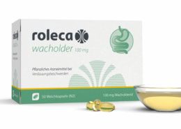 ROLECA_Schale_mit_Kapseln ROLECA Wacholder Faltschachtel Hintergrund